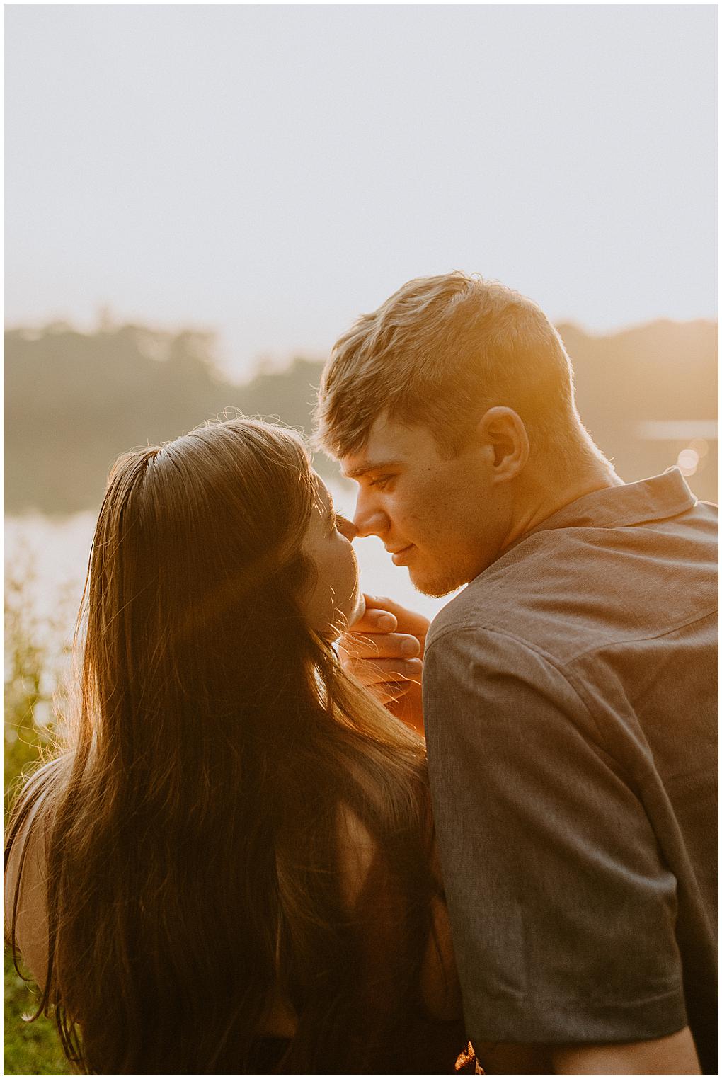scenic golden hour engagement session in northern Wisconsin