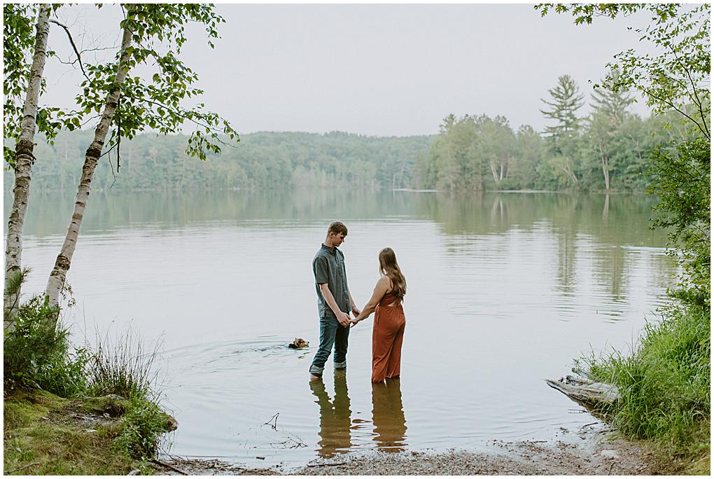 scenic engagement pictures in northern wisconsin from a wisconsin wedding photographer