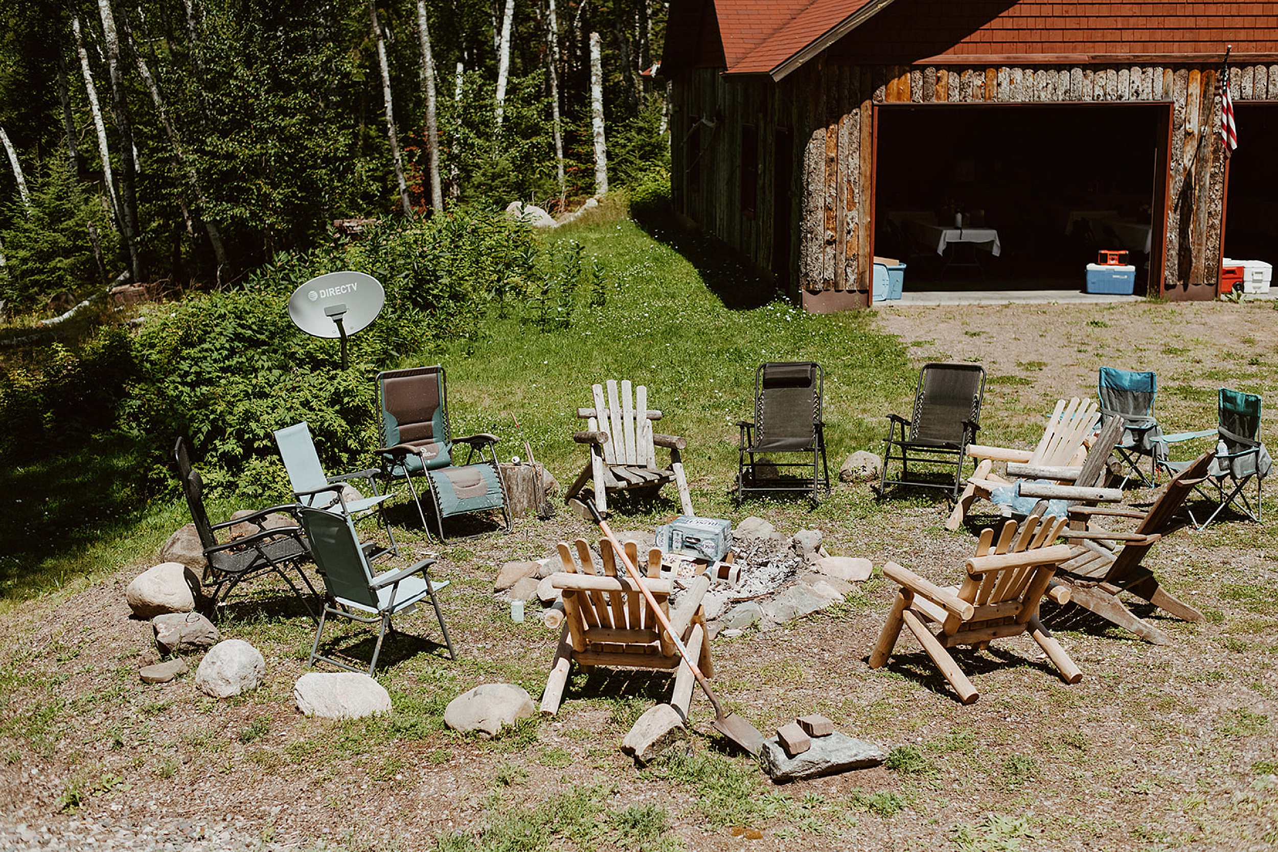 chairs surrounding a fire pit in northern wisconsin