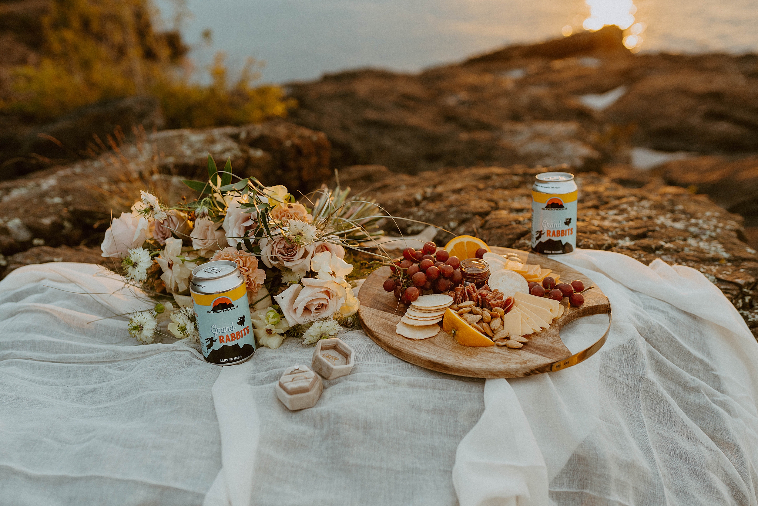 charcuterie board by the water